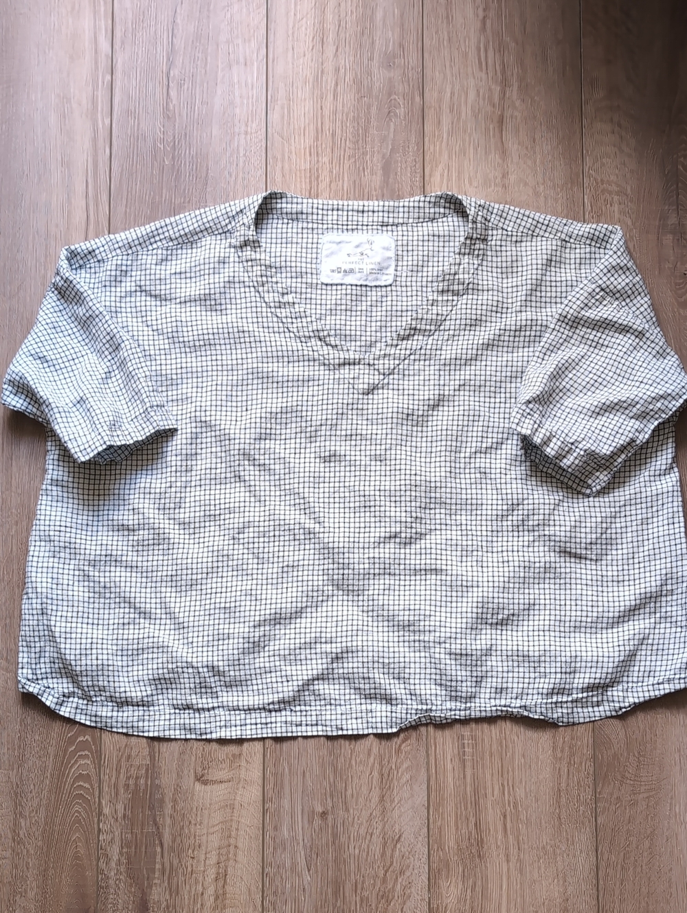 notPERFECTLINEN Old London Top In Black/White Small Checks